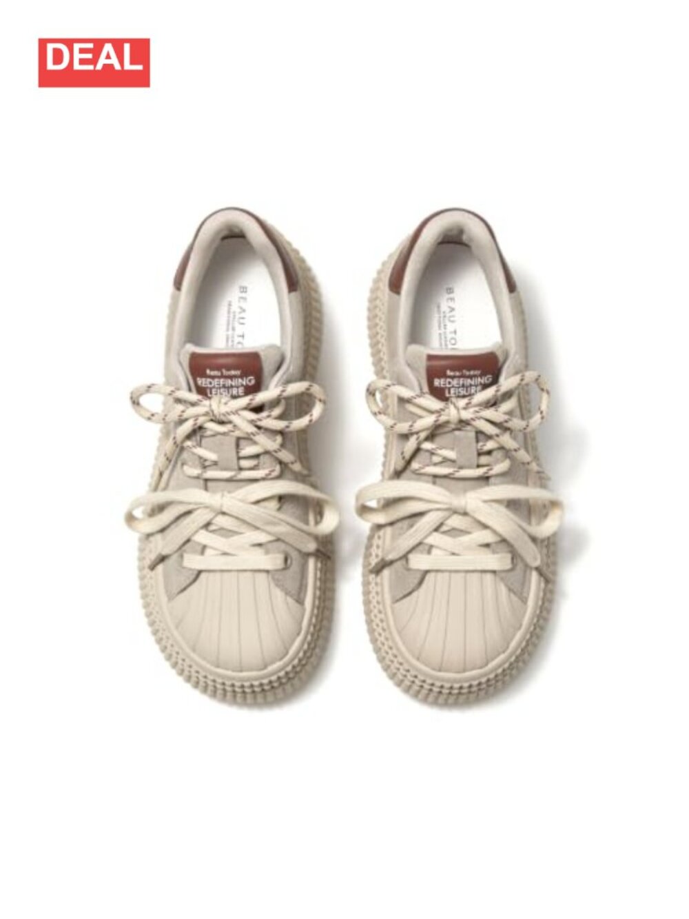 Platform Chunky Sneakers Cow Suede PU Lace-Up Non-Slip Women's Casual